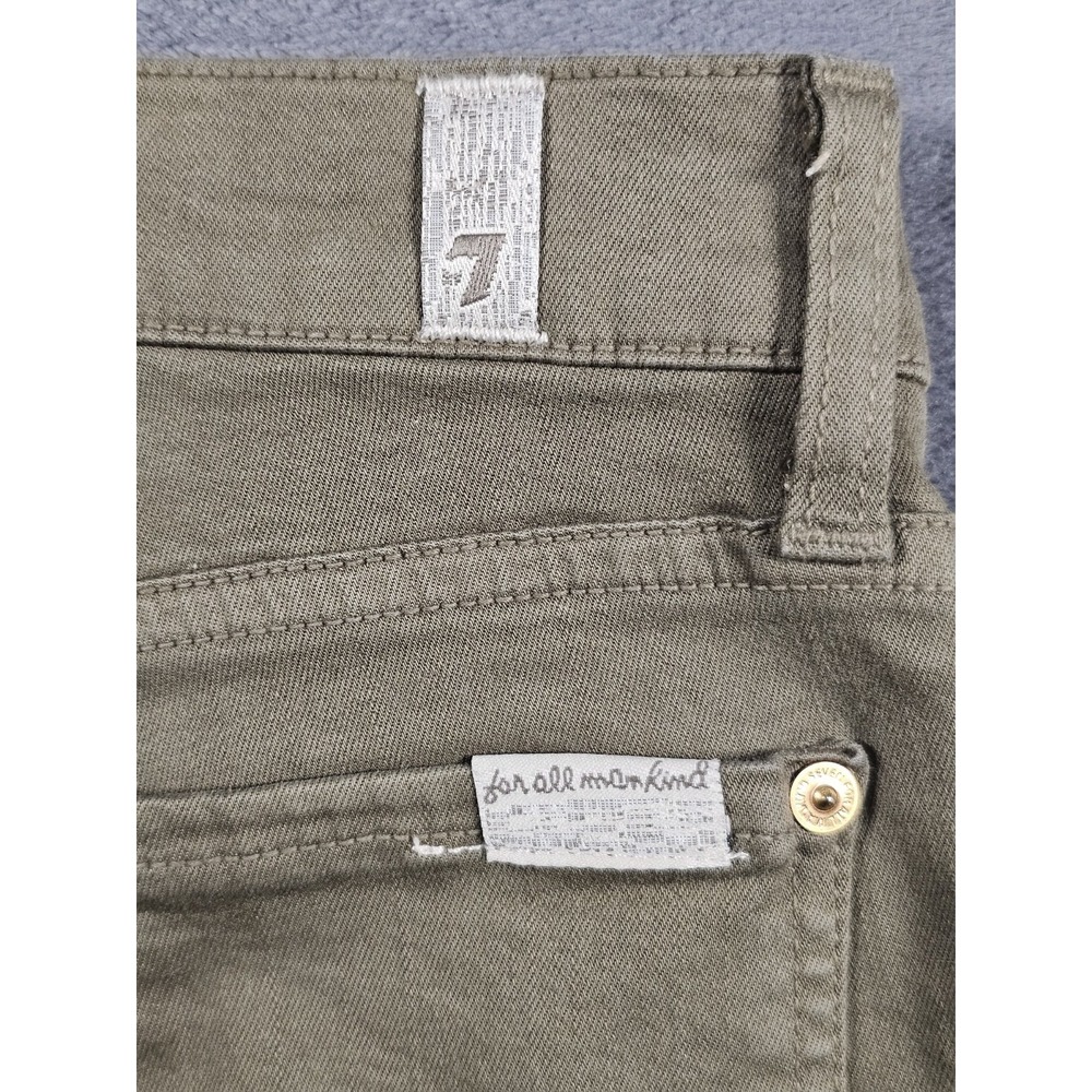 7 For All Mankind The Skinny Jeans Womens 26 Olive Green Stretch USA - Picture 4 of 10